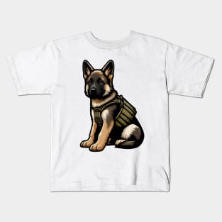 Tactical German Shepard Puppy Kids T-Shirt